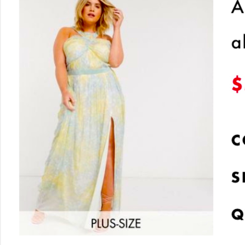 Anaya With Love Plus cross neck pleated all over floral maxi dress